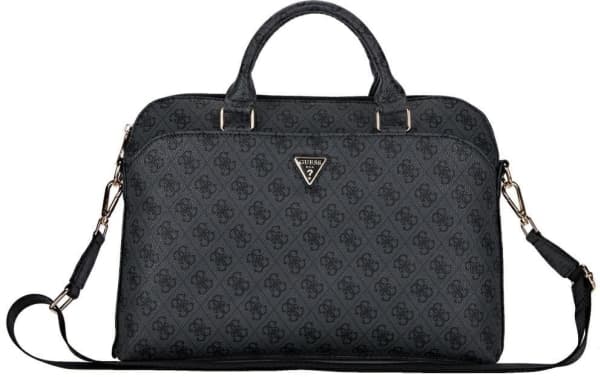 Bag Guess 4G Zipper Pocket Triangle Logo 15" black