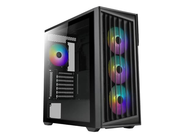 AZZA Torrent - - genomskinlig sidopanel (härdat glas) - ingen strömförsörjning - USB/ljud Svart