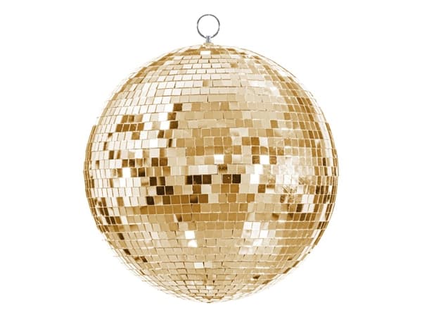PartyDeco Disco mirror ball, champagne gold, 30 cm, Mirror, Outdoor, Gold, 30 cm Guld