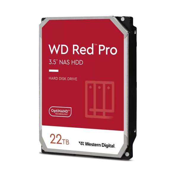 Western Digital Red Pro interna hårddiskar 22 TB 7200 RPM 512 MB 3.5" Serial ATA III
