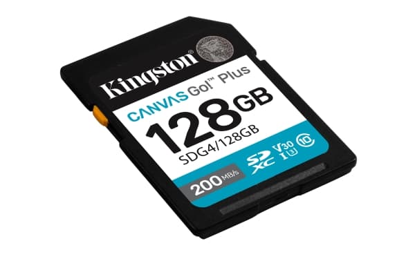 Kingston Technology Canvas Go! Plus, 128 GB, SDXC, Klass 10, UHS-I, 200 MB/s, Class 3 (U3)