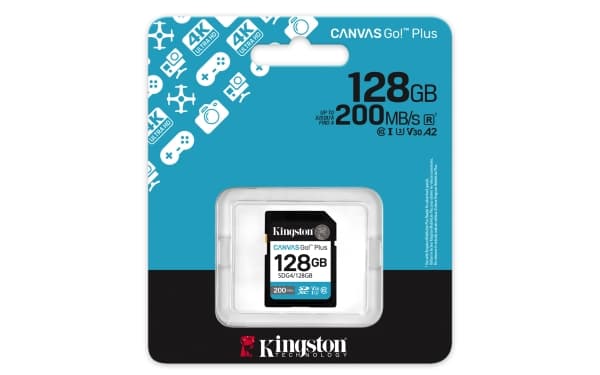 Kingston Technology Canvas Go! Plus, 128 GB, SDXC, Klass 10, UHS-I, 200 MB/s, Class 3 (U3)