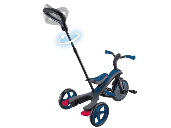 Globber Explorer Trike 4in1, Gutt/Jente, Front trekk, Rett opp, Barn, Solide hjul, Blå