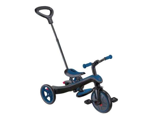 Globber Explorer Trike 4in1, Gutt/Jente, Front trekk, Rett opp, Barn, Solide hjul, Blå