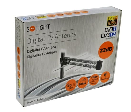 Solight HN55-LTE, Utendørs, Svart, Rustfritt stål, 10 m, 470 - 790 MHz, DVB-T, UHF