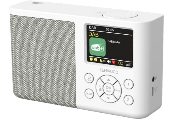 KENWOOD CR-M33DAB Kannettava DAB+-radio, Bluetooth, integroitu ladattava akku valkoinen