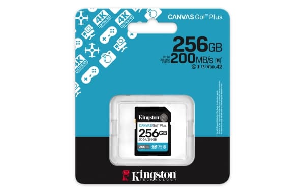 Kingston Technology Canvas Go! Plus, 256 GB, SDXC, Klasse 10, UHS-I, 200 MB/s, 160 MB/s