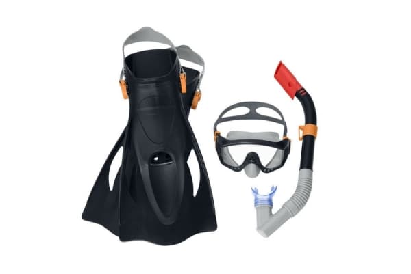 Dykkesett Maske, Snorkel, Fins Black Bestway 25020