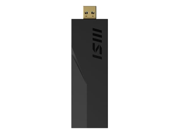 MSI BE6500 WiFi7 USB Stick - Dongle, USB Type-A, USB 3.2 Gen 1 (3.1 Gen 1), Male, Black, 111 mm, 33 mm