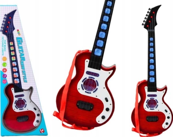 LeanToys Sähkökitara lapsille Lights Melodies Punainen
