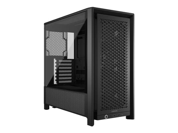 CORSAIR FRAME 4000D RS - Midi-torn spel - utökad ATX - genomskinlig sidopanel (härdat glas) - ingen strömförsörjning (ATX) - svart - USB/ljud Svart