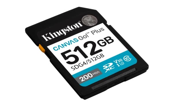 Kingston Technology Canvas Go! Plus, 512 GB, SDXC, Klasse 10, UHS-I, 200 MB/s, 160 MB/s