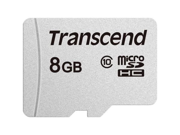Transcend 300S, 8 GB, MicroSDHC, Klasse 10, NAND, 20 MB/s, 10 MB/s