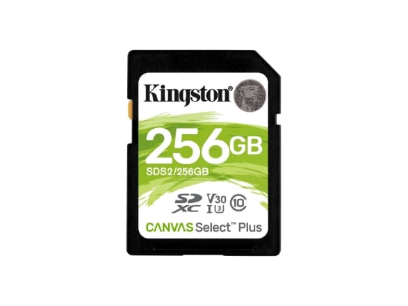 Kingston Canvas Select Plus - Flashminnekort - 256 GB - Video Class V30 / UHS-I U3 / Class10 - SDXC UHS-I