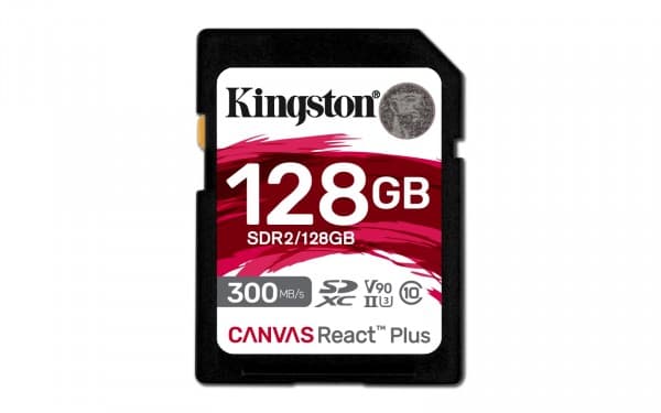 Kingston Technology Canvas React Plus, 128 GB, SD, Klasse 10, UHS-II, 300 MB/s, 260 MB/s