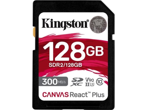 Kingston Technology Canvas React Plus, 128 GB, SD, Klasse 10, UHS-II, 300 MB/s, 260 MB/s