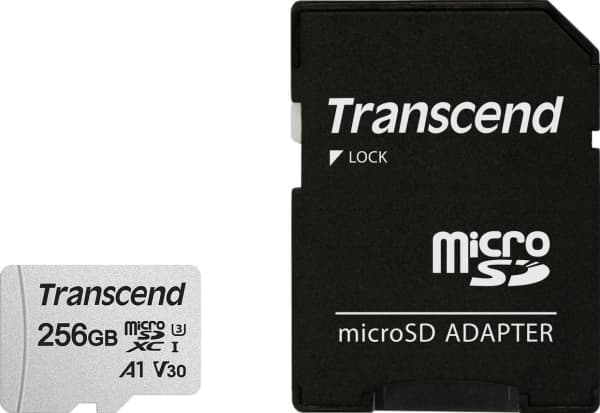 Transcend 300S - Flashminnekort (adapter inkludert) - 256 GB - A1 / Video Class V30 / UHS-I U3 / Class10 - microSDXC