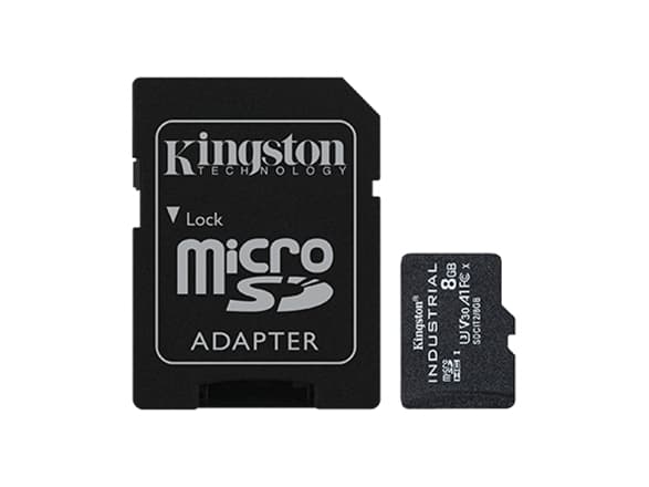 Kingston Industrial - Flashminnekort (microSDHC til SD-adapter inkludert) - 8 GB - A1 / Video Class V30 / UHS-I U3 / Class10 - microSDHC UHS-I