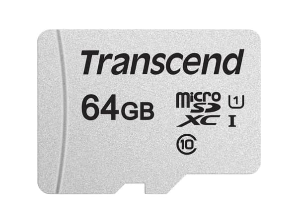 Transcend 300S - Flash-minneskort (adapter inkluderad) - 64 GB - UHS-I U1 / Class10 - mikroSDXC UHS-I