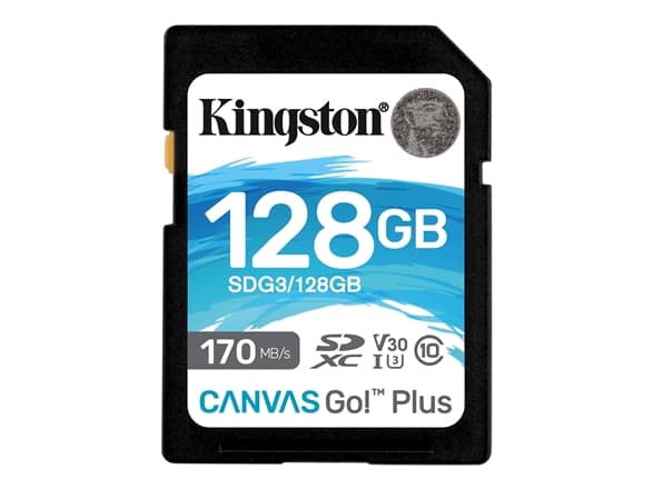 Kingston Canvas Go! Plus - Flash-minneskort - 128 GB - Video Class V30 / UHS-I U3 / Class10 - SDXC UHS-I