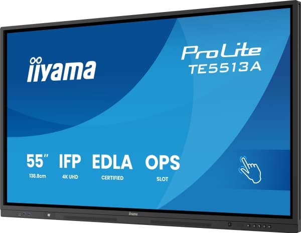 iiyama TE8613A-B1AG, Interaktiv platt skärm, 2,17 m (85,6"), 3840 x 2160 pixlar, Wi-Fi, 18/7