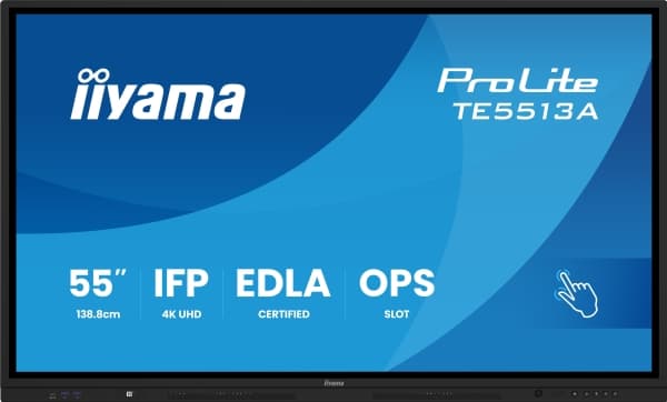 iiyama TE8613A-B1AG, Interaktiv platt skärm, 2,17 m (85,6"), 3840 x 2160 pixlar, Wi-Fi, 18/7 Svart