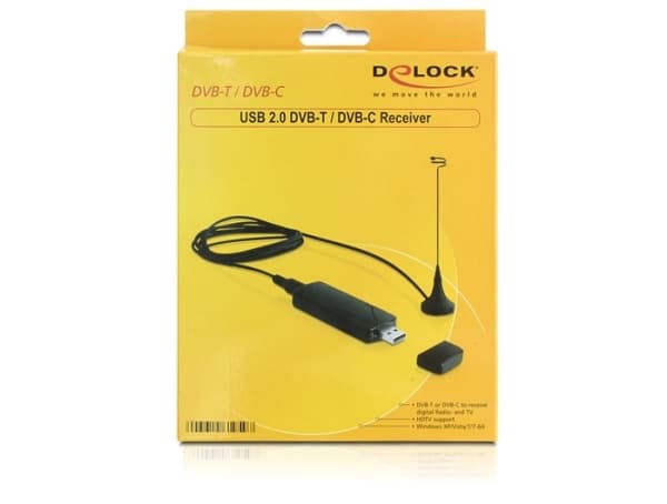 Delock USB 2.0 DVB-T / DVB-C Receiver - Digital TV-mottagare - DVB-C, DVB-T - HDTV - USB 2.0