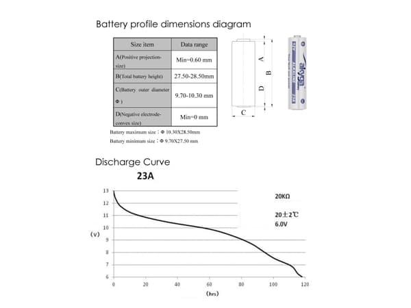 Akyga - Batteri - 12V 23A - Alkalisk - 48 mAh
