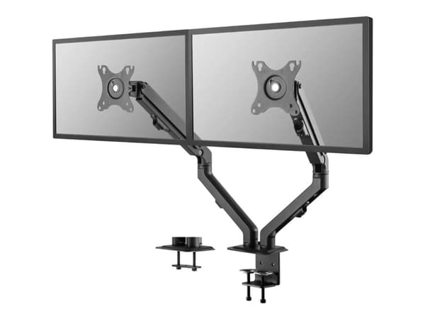 Neomounts FPMA-D650D - Monteringssats - fullständig rörelse - för 2 LCD-bildskärmar - stål - svart - skärmstorlek: 17"-27" - klämma, monterbar, skydd