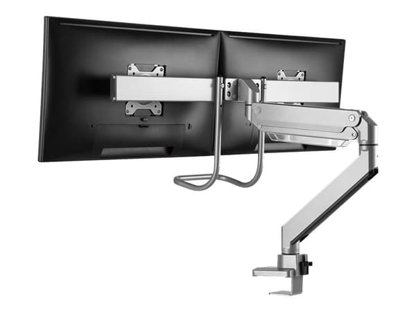 Neomounts NM-D775DX - Monteringssett - full bevegelse - for 2 LCD-skjermer - sølv - skjermstørrelse: 10"-32" - klemmemonterbar, malje, skrivebordsmon