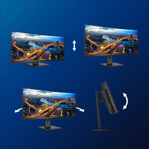 Philips B Line 346B1C/00 platta pc-skärmar 86,4 cm (34") 3440 x 1440 pixlar Quad HD LCD Svart