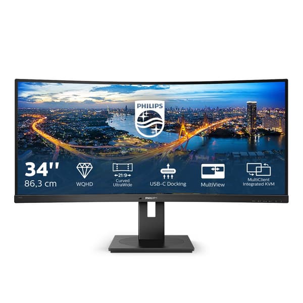 Philips B Line 346B1C/00 platta pc-skärmar 86,4 cm (34") 3440 x 1440 pixlar Quad HD LCD Svart