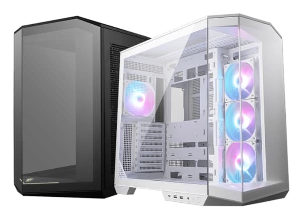 MSI MAG PANO 100R PZ - Mid tower - ATX - sidepanel med vindu (herdet glass) - ingen strømforsyning (ATX) - hvit - USB/Audio/Mic