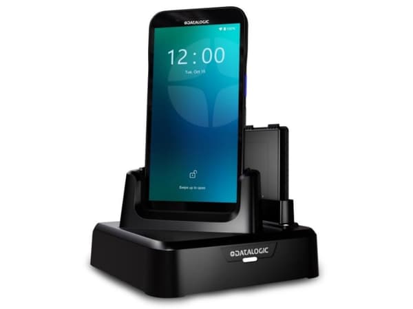 Datalogic lade- og kommunikasjonsvugge Lade- og kommunikasjonsvugge, Grensesnitt: Ethernet, USB-C, Lader opptil én enhet og ett ekstra batteri, Besti
