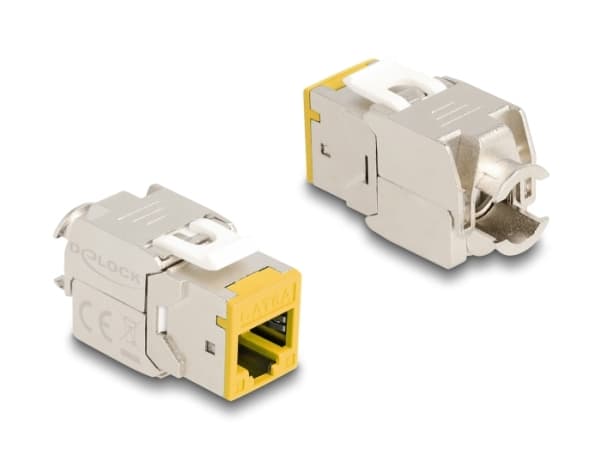 Delock - Modulinnlegg - toolfree - CAT 6a - RJ-45, LSA - gul (en pakke 10)