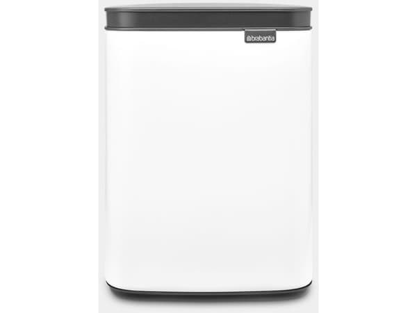 Brabantia Bo Waste Bin, 4 l, Rektangulær, Stål, Sort, Hvit, Stål, Manuell