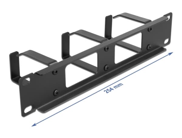 Delock - Kabelstyringspanel - with 2 openings and 3 hooks - svart - 1U - 10"