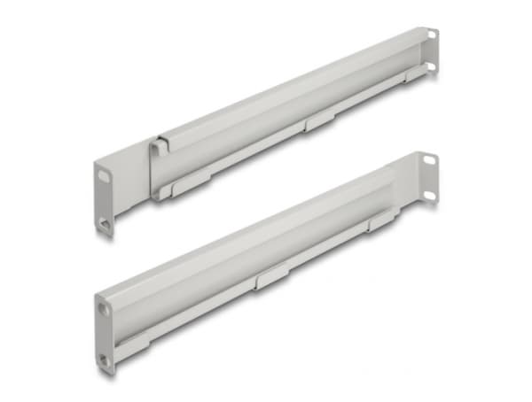 Delock - Rackfästen - adjustable length 368-600 mm - sidan - grå - 1U - 19" (paket om 2)