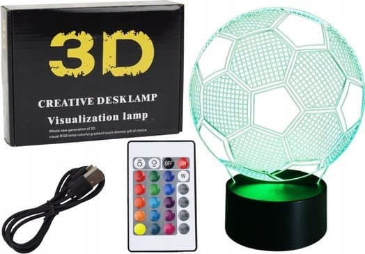 LeanToys Light langaton 3D pallo patsas LED pilotti
