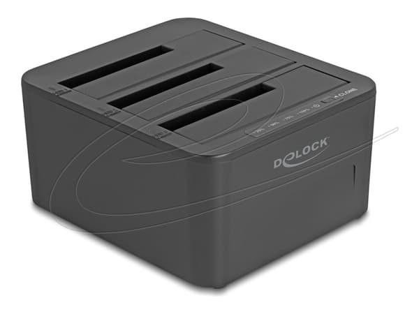 Delock USB-dokkingstasjon for 3 x SATA HDD / SSD med 1:2 klonefunksjon