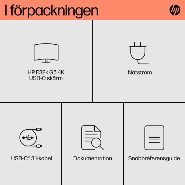 HP E32k G5 4K USB-C skärm