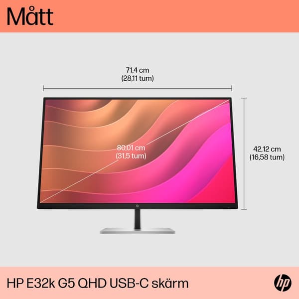 HP E32k G5 4K USB-C skärm