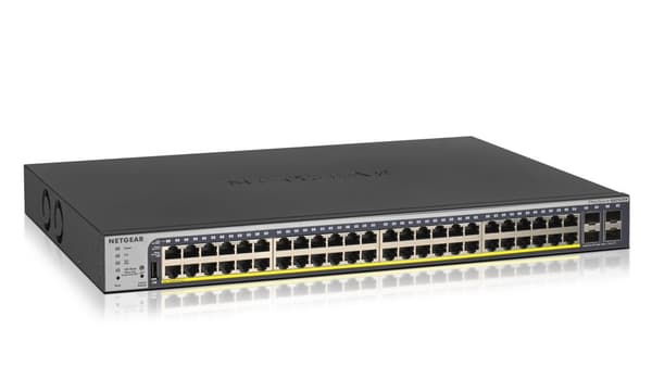 NETGEAR GS752TP-300EUS nätverksswitchar hanterad L2/L3/L4 Gigabit Ethernet (10/100/1000) Strömförsörjning via Ethernet (PoE) stöd 1U Svart