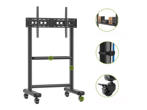 Techly ICA-TR533BK, 152,4 cm (60"), 2,18 m (86"), 68 kg, 100 x 100 mm, 800 x 600 mm, Svart