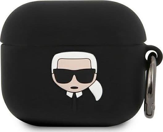 Karl Lagerfeld Protective case KLACA3SILKHBK silicone Ikonik for AirPods 3 black