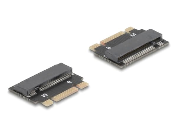Delock Adapter M.2 Key B+M male till M.2 Key M Slot - Förlängning Svart