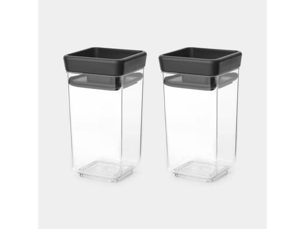 Brabantia Tasty+, Canister, Rectangular, 0.15 L, Grey, Transparent, Plastic, 57 mm