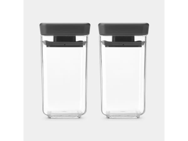 Brabantia Tasty+, Canister, Rectangular, 0.15 L, Grey, Transparent, Plastic, 57 mm