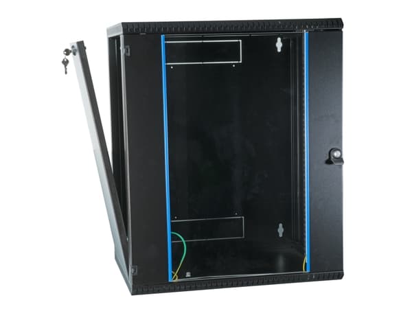 EFB Elektronik 691715VTS.45, Väggmonterad rack, 15U, 50 kg, Knapplås, Svart