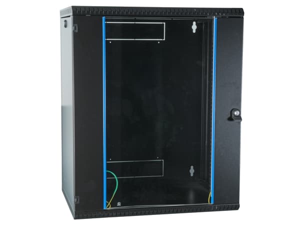EFB Elektronik 691715VTS.45, Väggmonterad rack, 15U, 50 kg, Knapplås, Svart